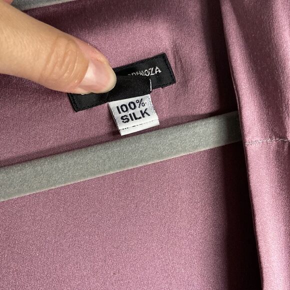 Vintage Silk Orlando Espinoza Purple V-Neck MIDI Dress size 6 - Picture 10 of 16